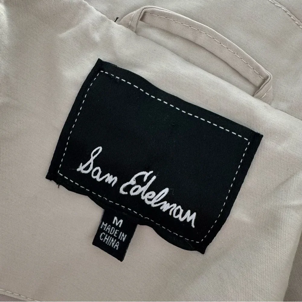 Sam Edelman Beige Drawstring Trench Coat